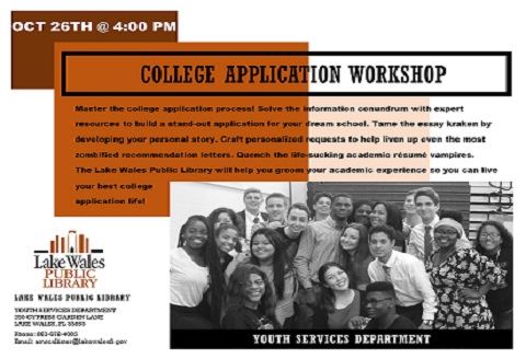 10.2018 College Application Workshop Flyer