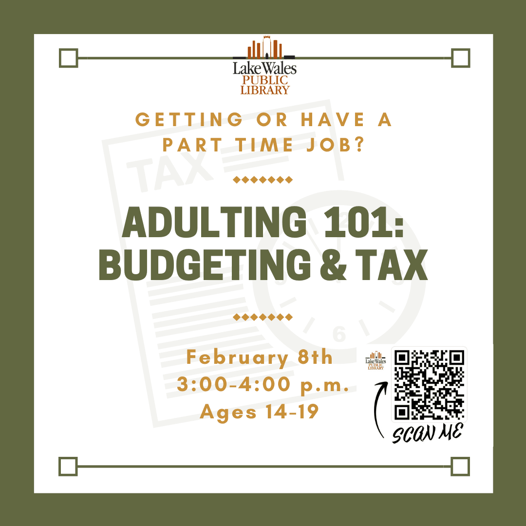 White and Green Documents Clock Tax Day Social Media Graphic for Adulting 101 budgeting