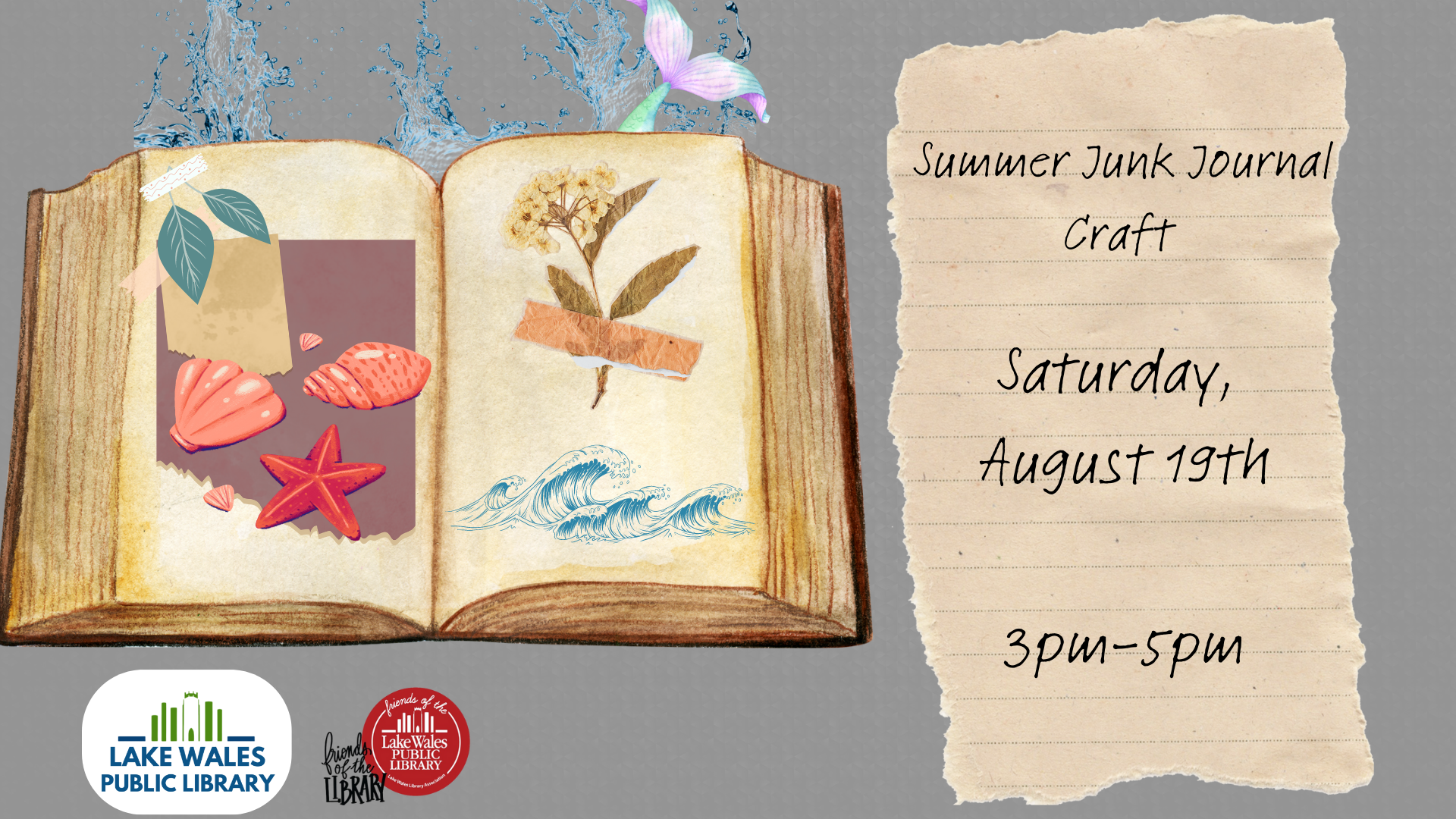 august craft class with open book image