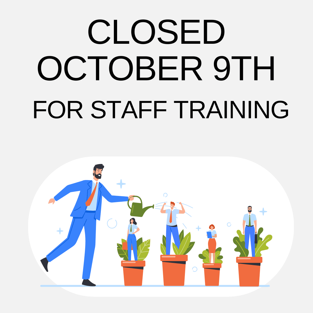 The Library will be closed October 9th for staff training